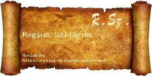 Regius Szilárda névjegykártya